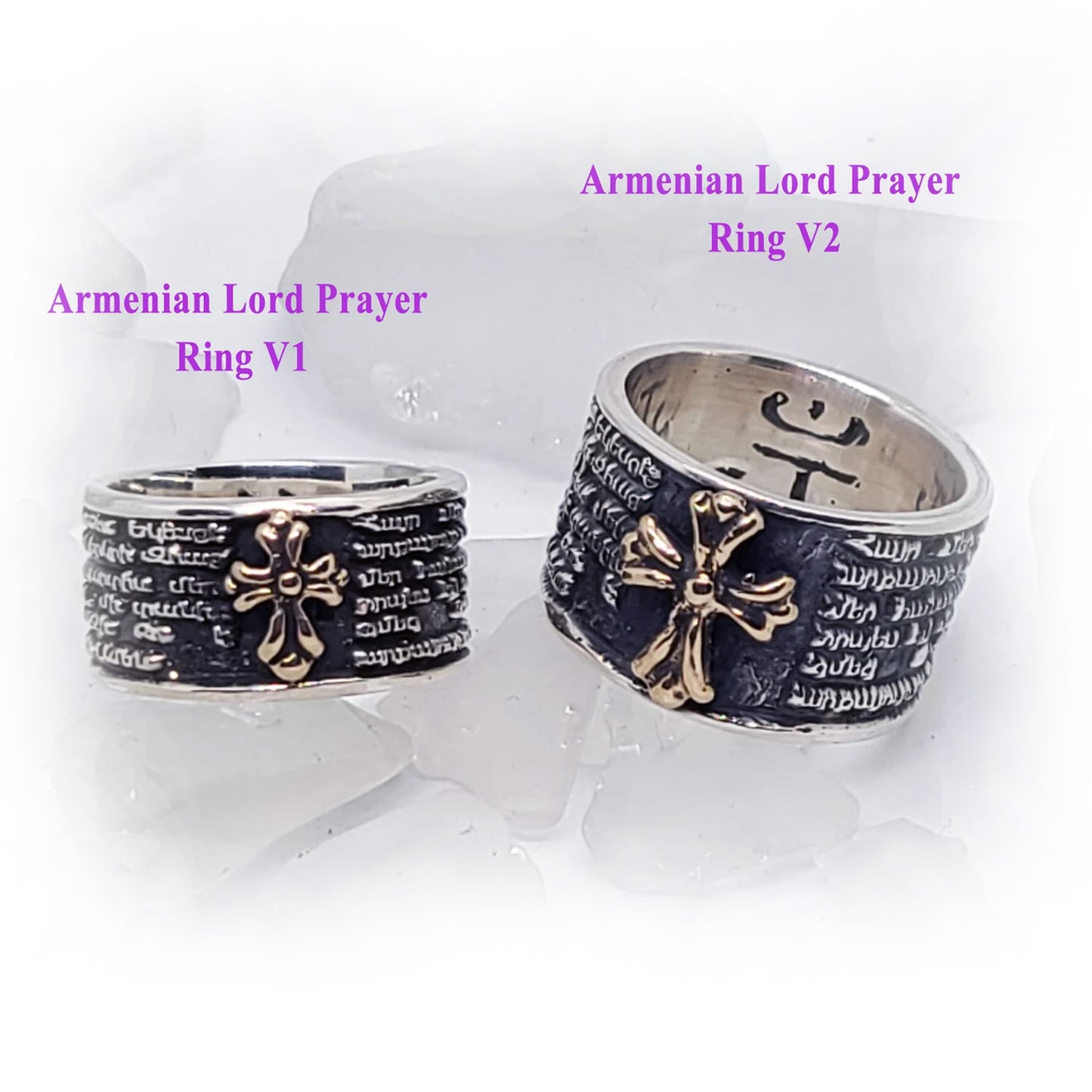 Armenian Lord Prayer Sterling Silver Ring V2 Big