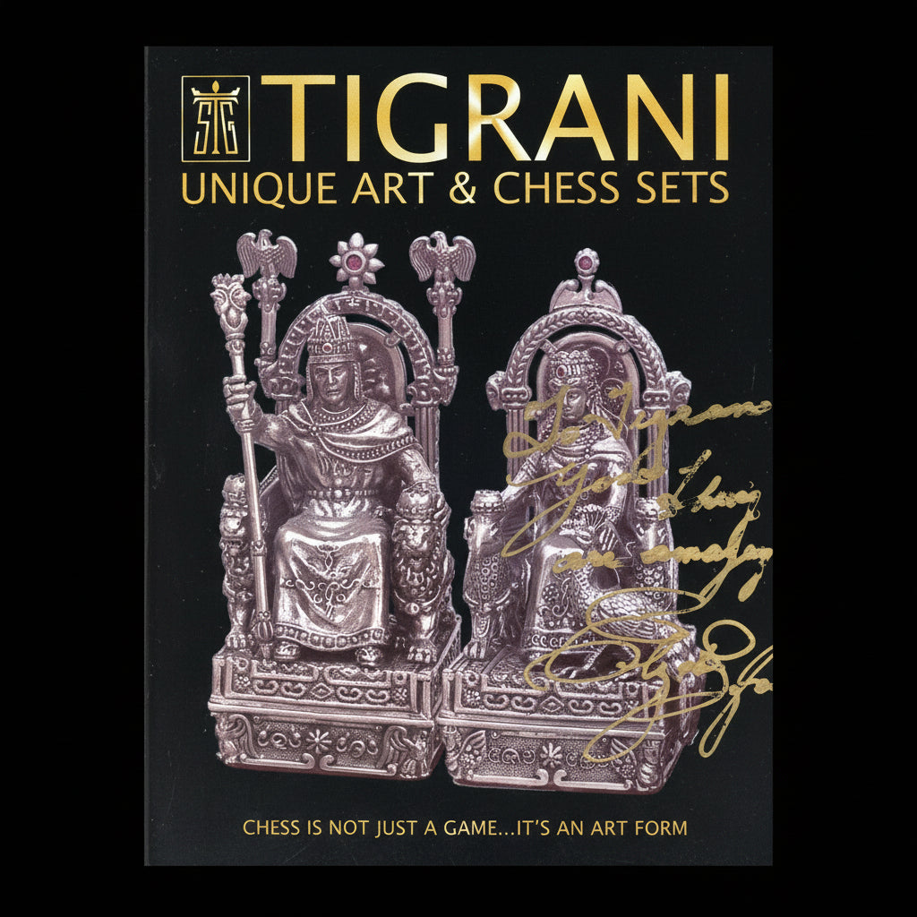 Armenian Historical Sterling Silver & Bronze Chess Set