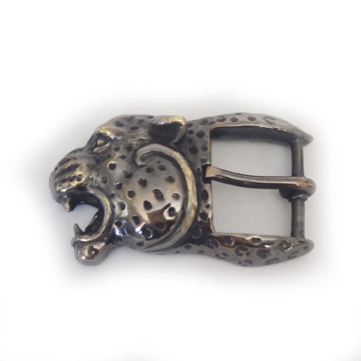 Black Jaguar Angry Head Bronze Belt Buckle
