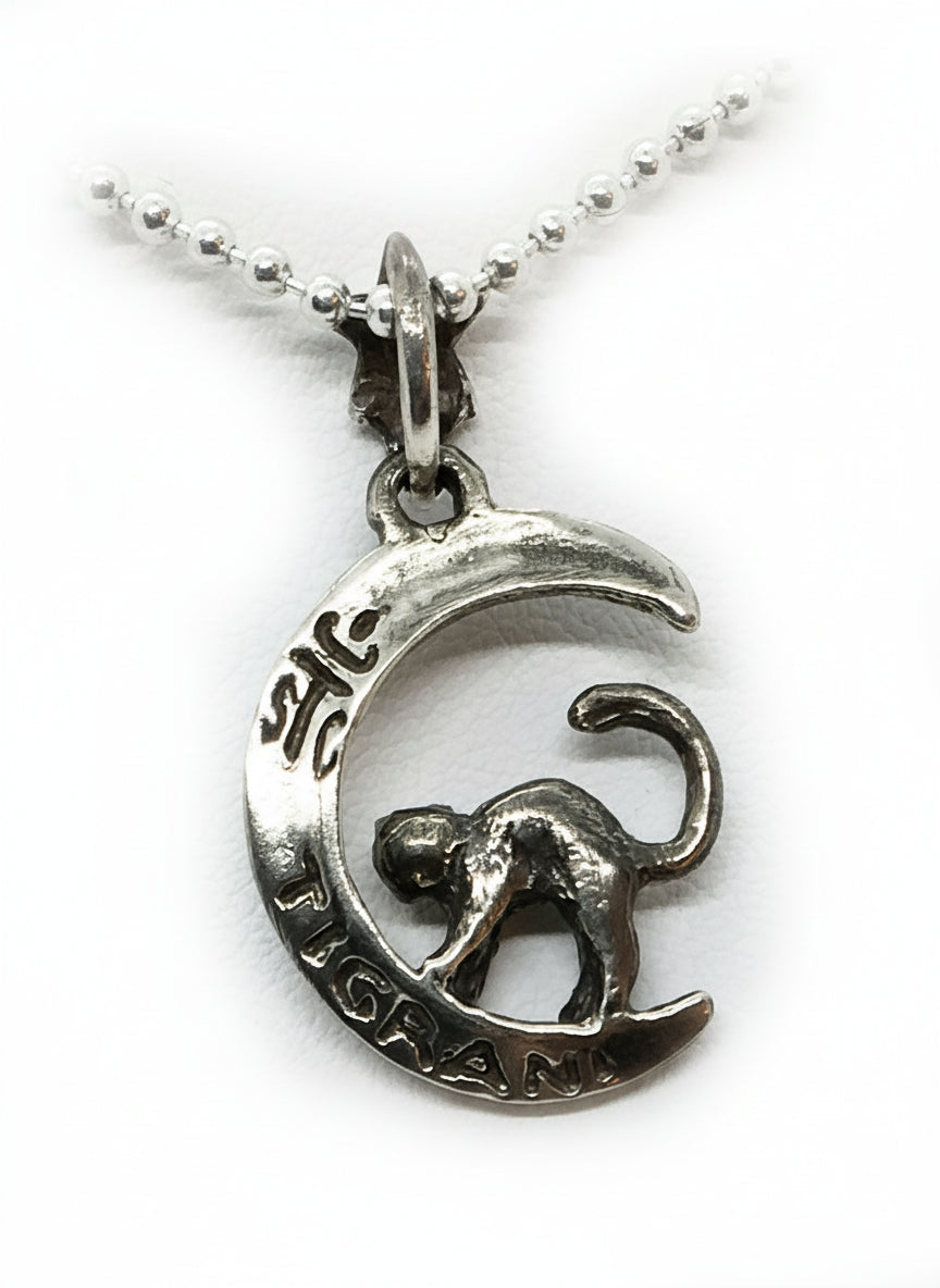 Halloween Cat Sterling Silver Pendant