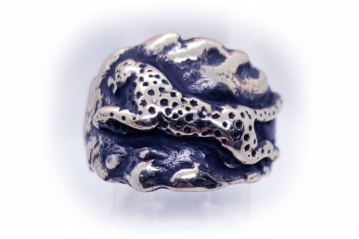 Cheetah Speeding Sterling Silver Ring