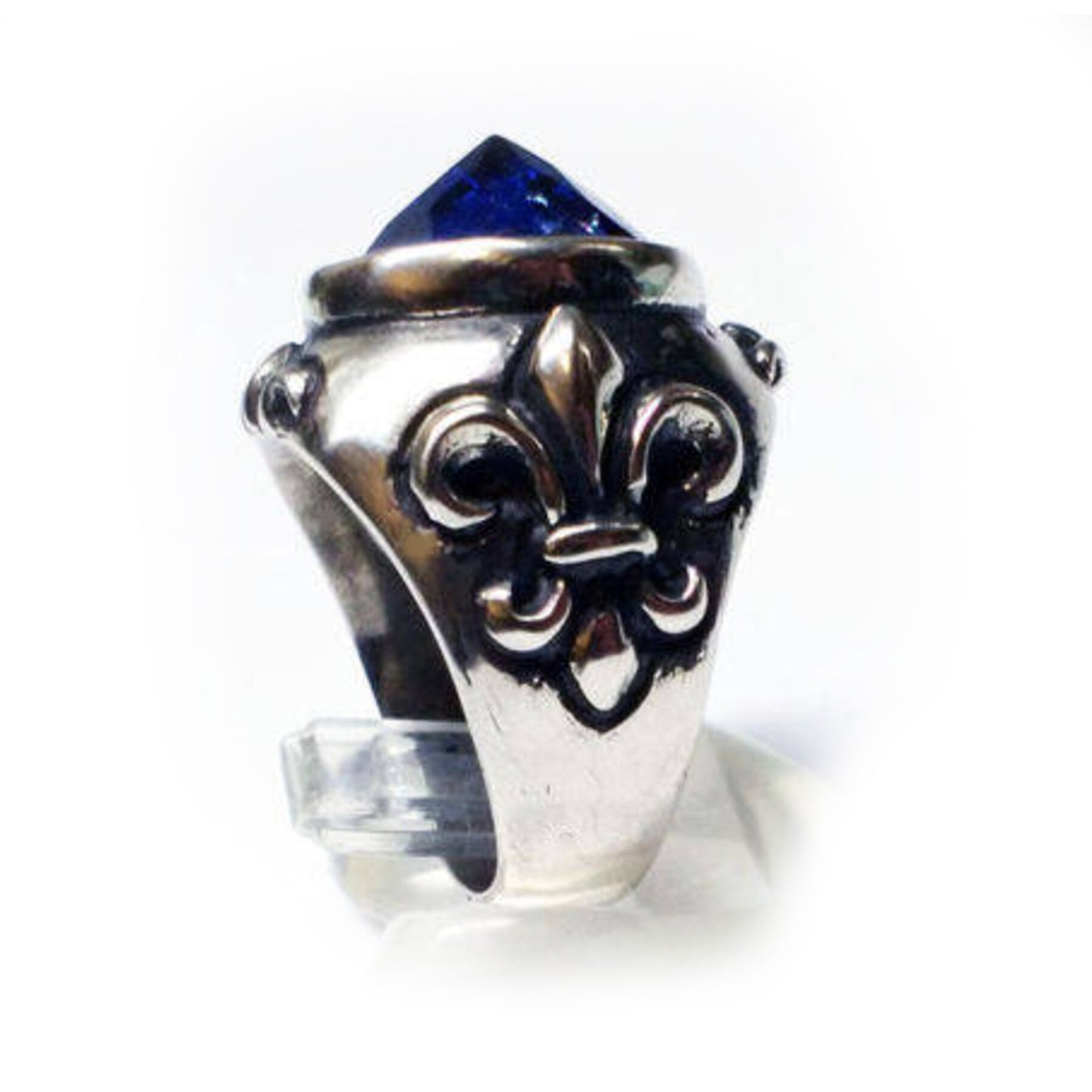 Cone Blue Stone Sterling Silver Ring