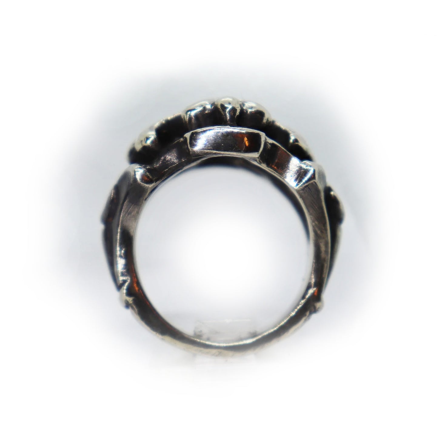 Cross Design with Ruby Stone Sterling Silver Ring