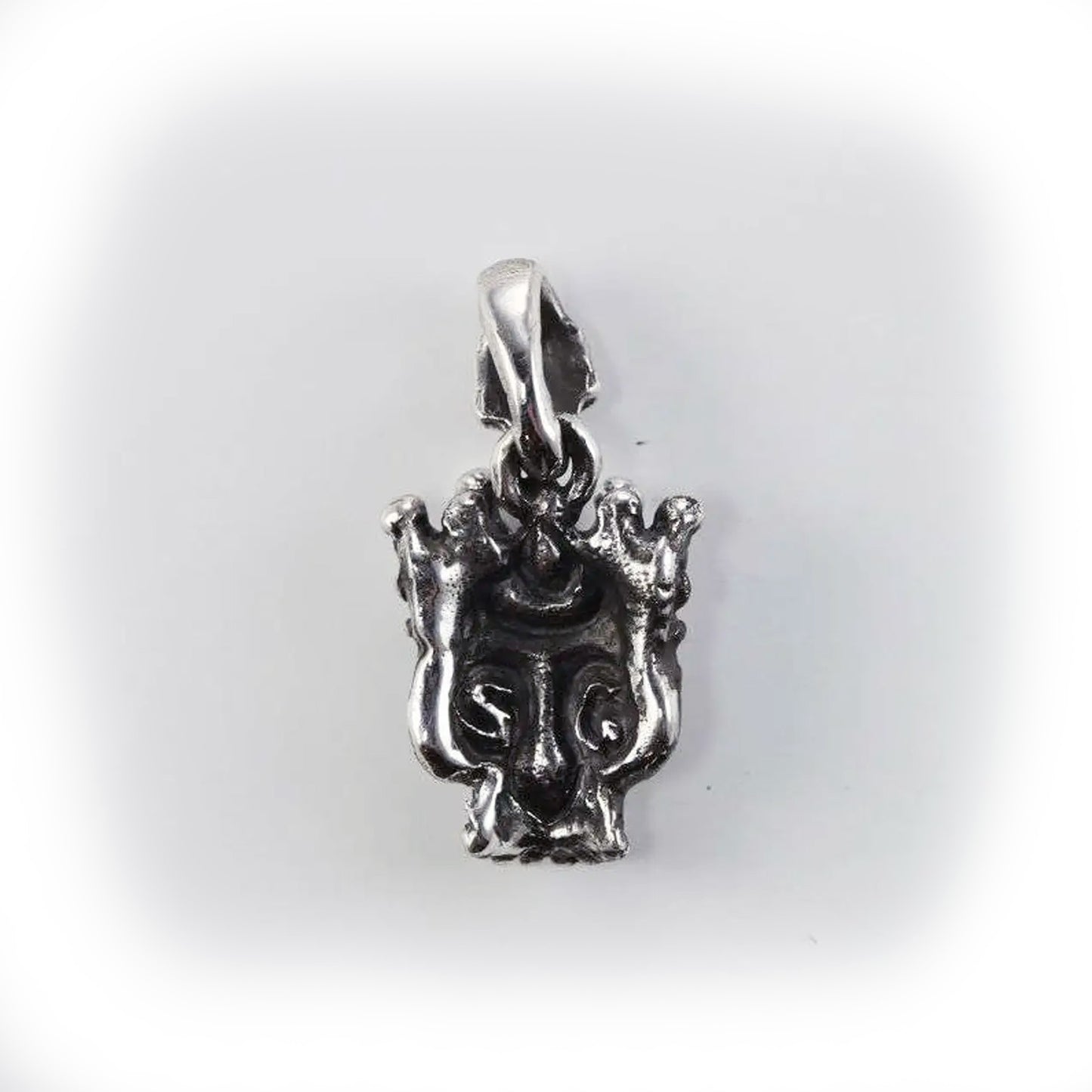 Crown Skull Sterling Silver Pendant