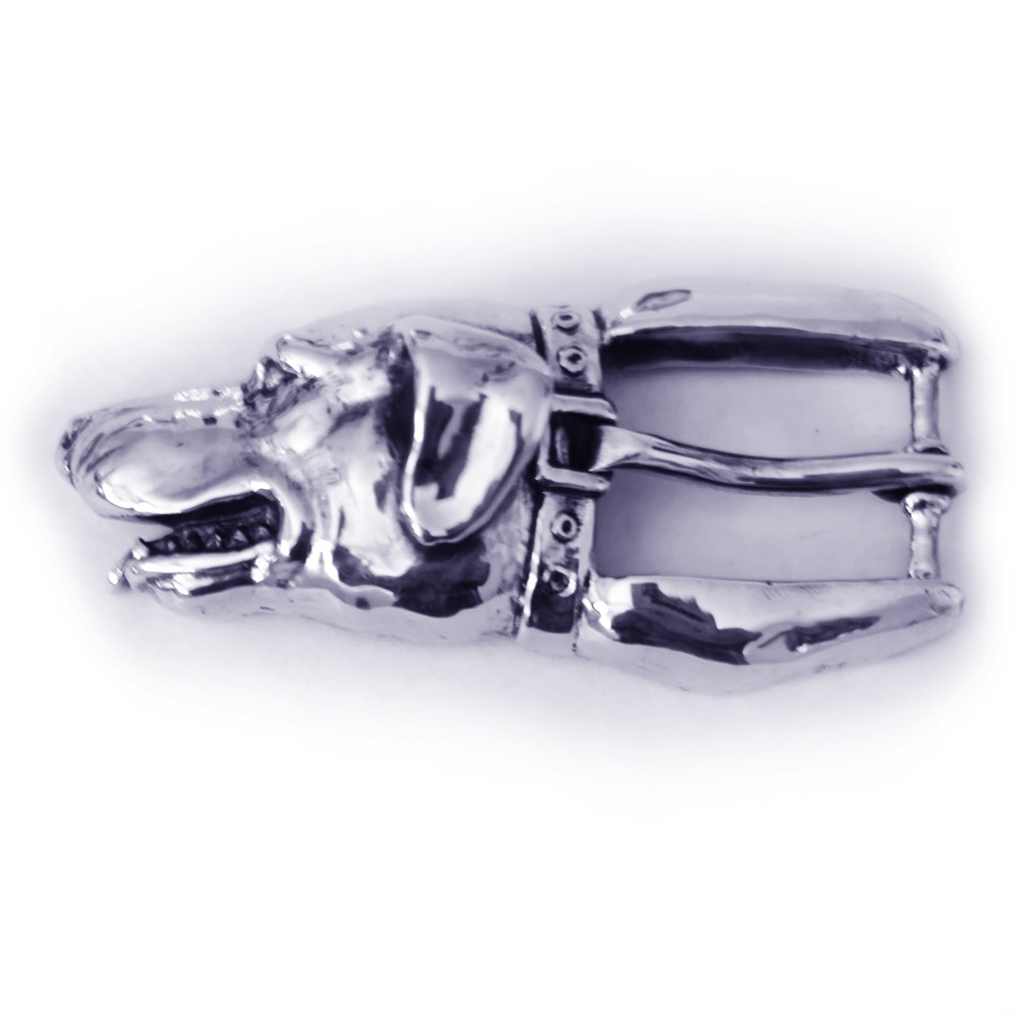 Dog Head Sterling Silver Belt Burckle