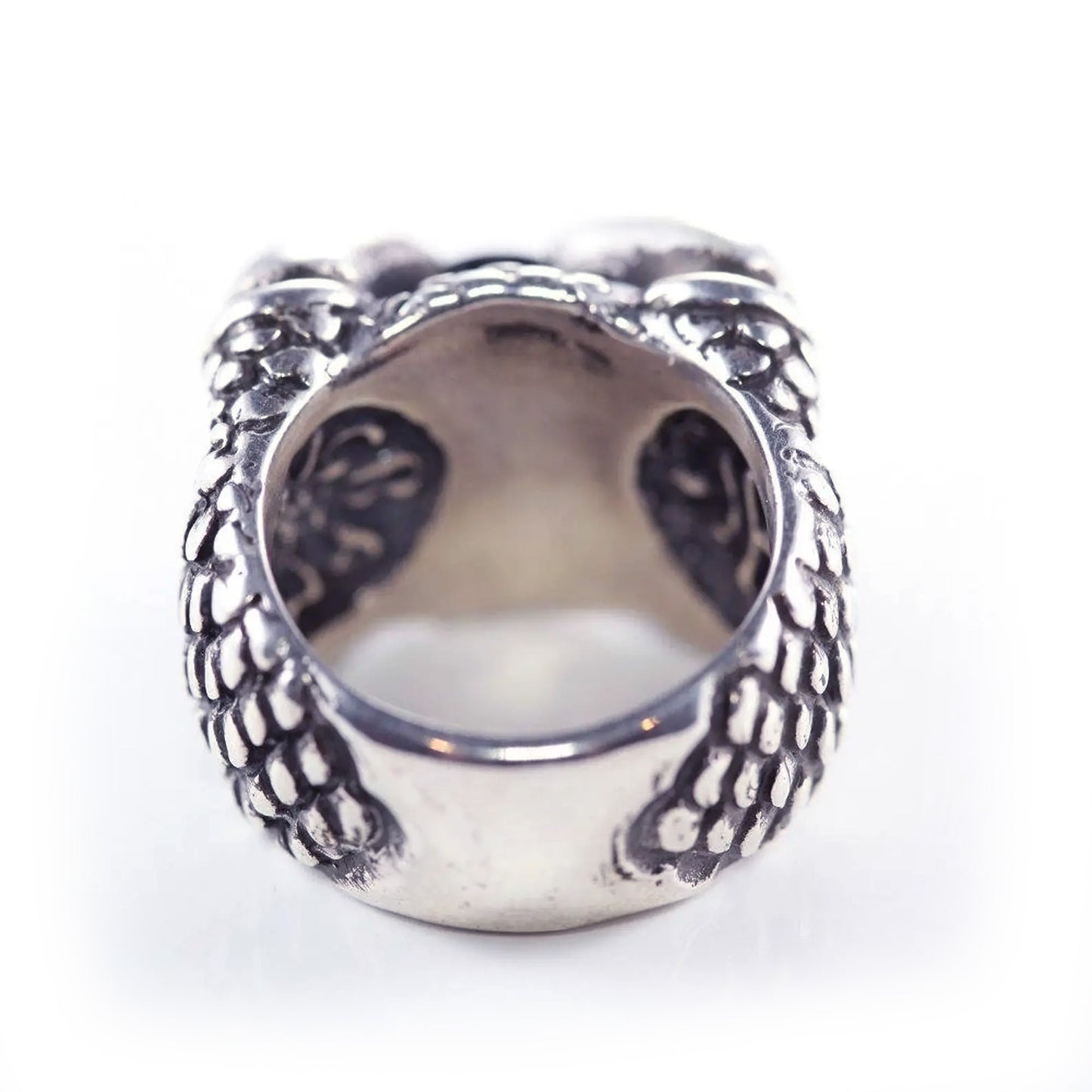 Dragon Claw Sterling Silver Ring Black CZ Stone