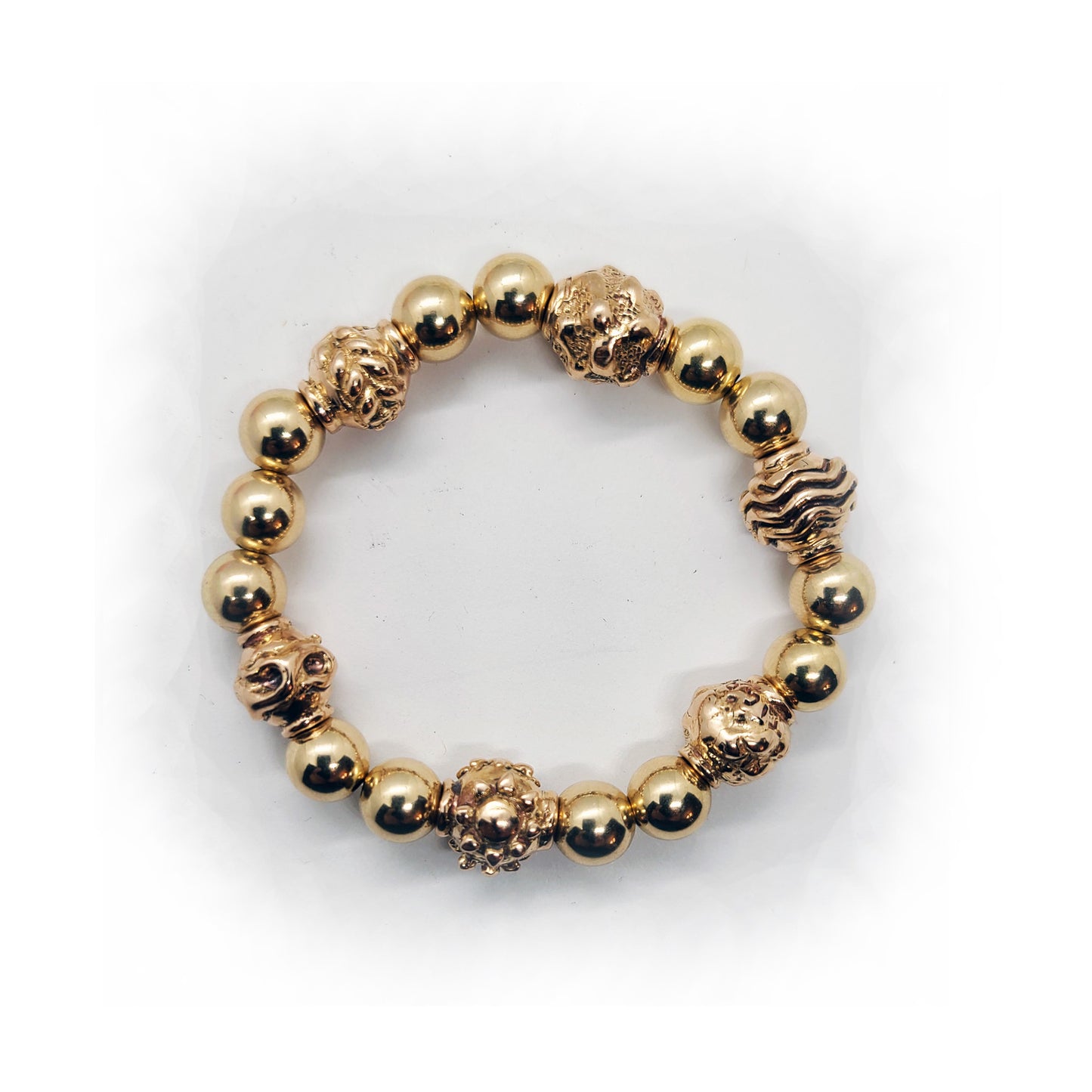 18 Kt Rose Gold Energy of Universe Golden Beads Bracelet