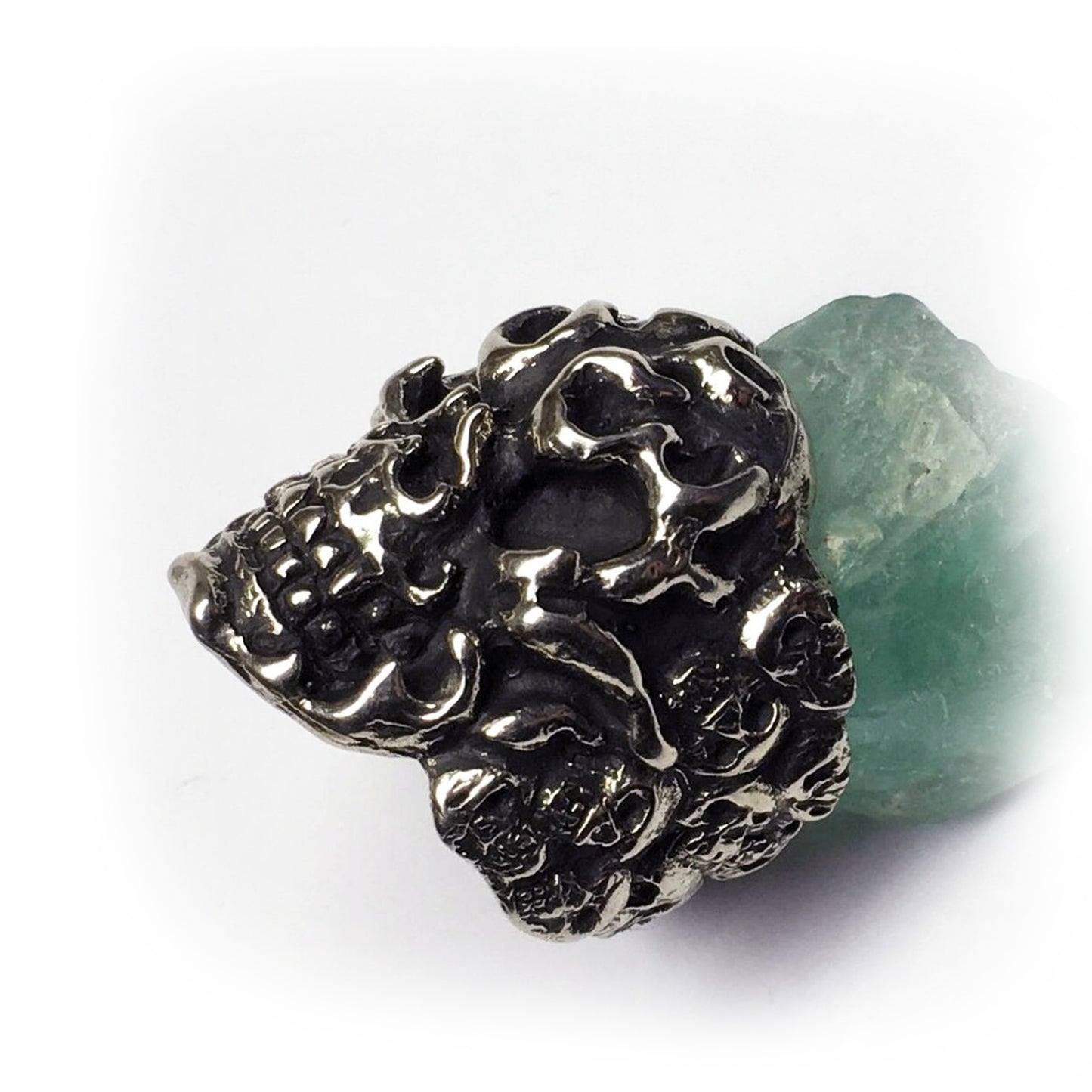 Fire Skull Sterling Silver Ring