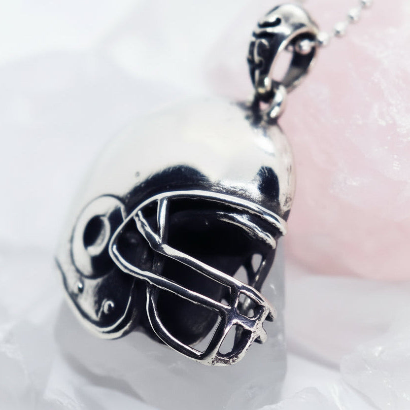 Football Helmet Sterling Silver Pendant