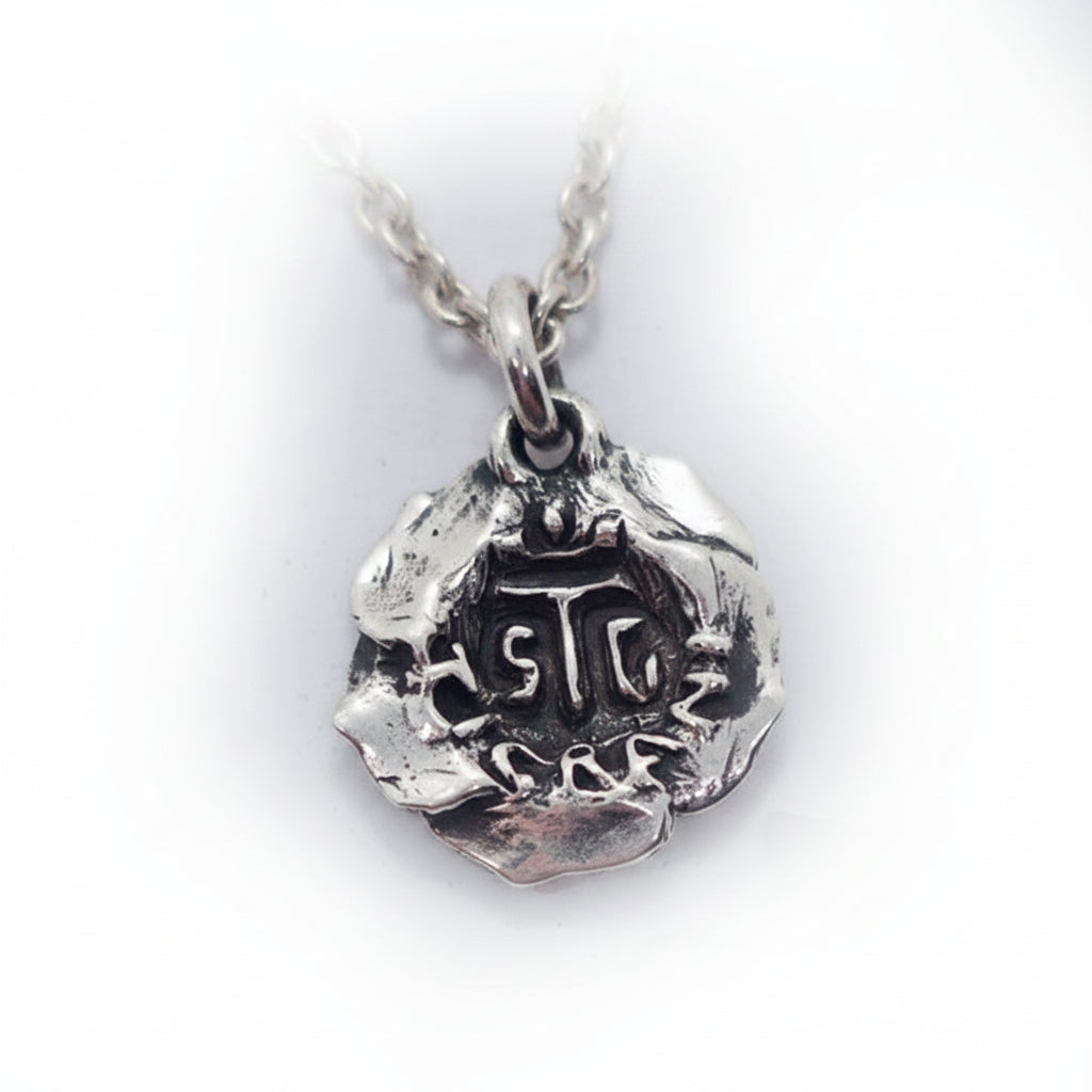 Football Blossom Soccer Ball in Rose Flower Sterling Silver Pendant