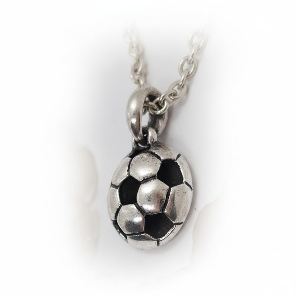 Football Soccer Ball 3D Imaging Sterling Silver Pendant
