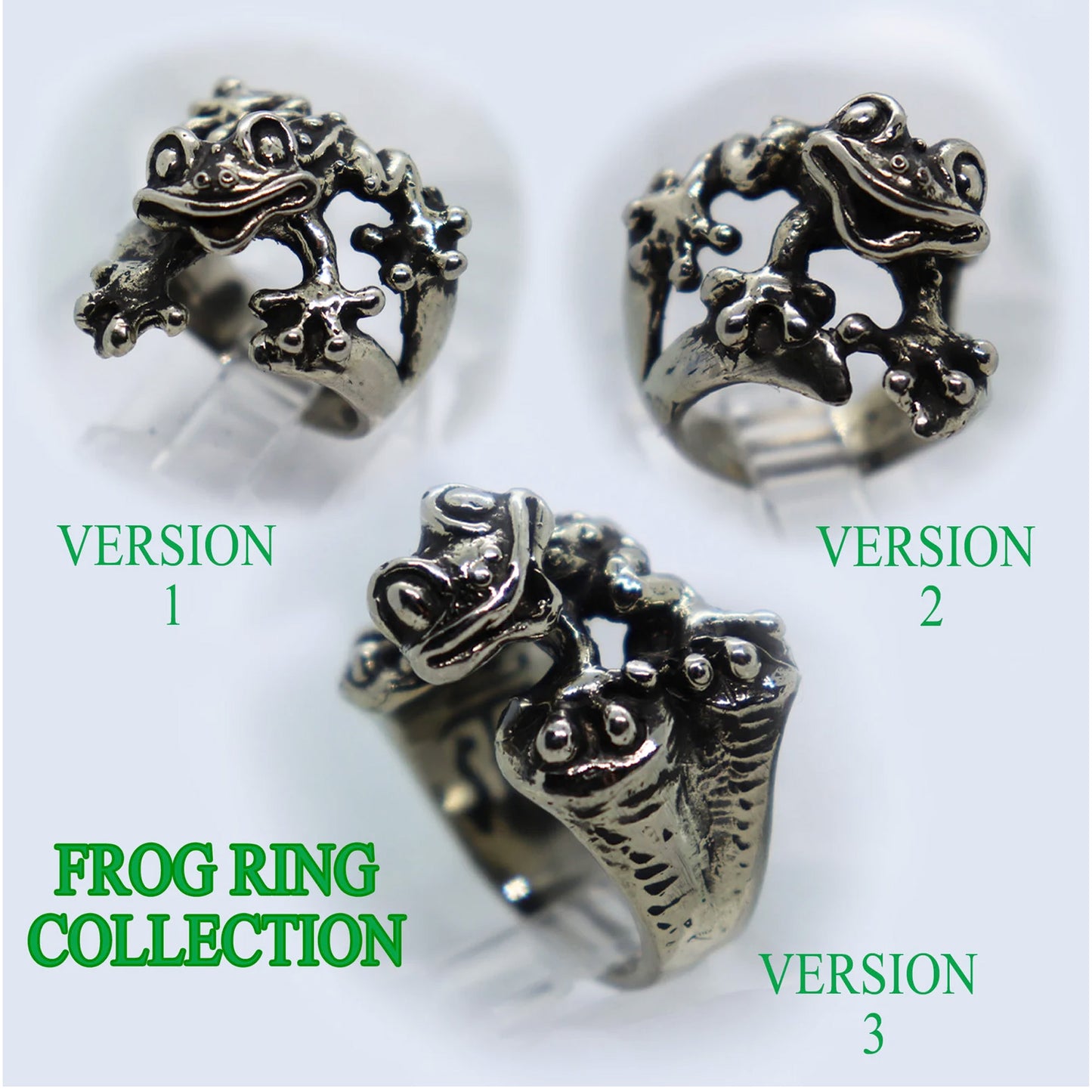 Frog sterling Silver Ring V3