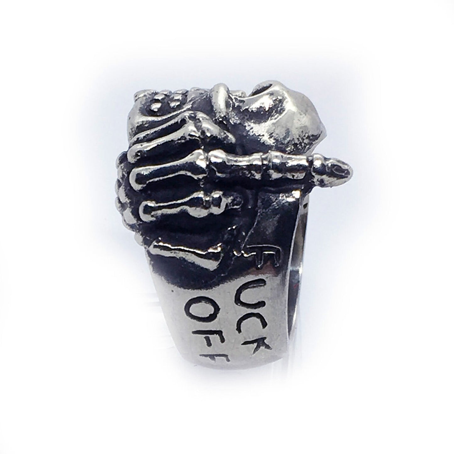 Fuck You Fuck Off Sterling Silver Ring