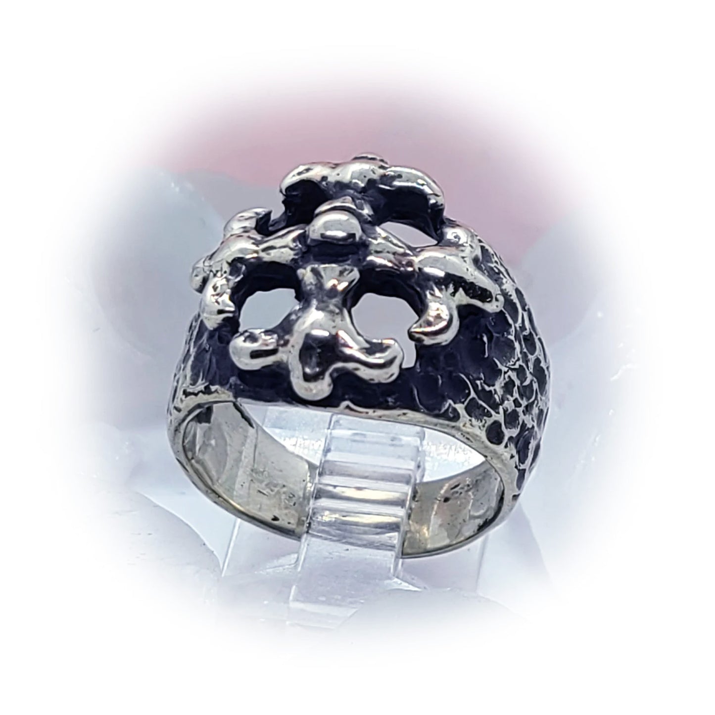 Gothic Cross Antique Sterling Silver Ring