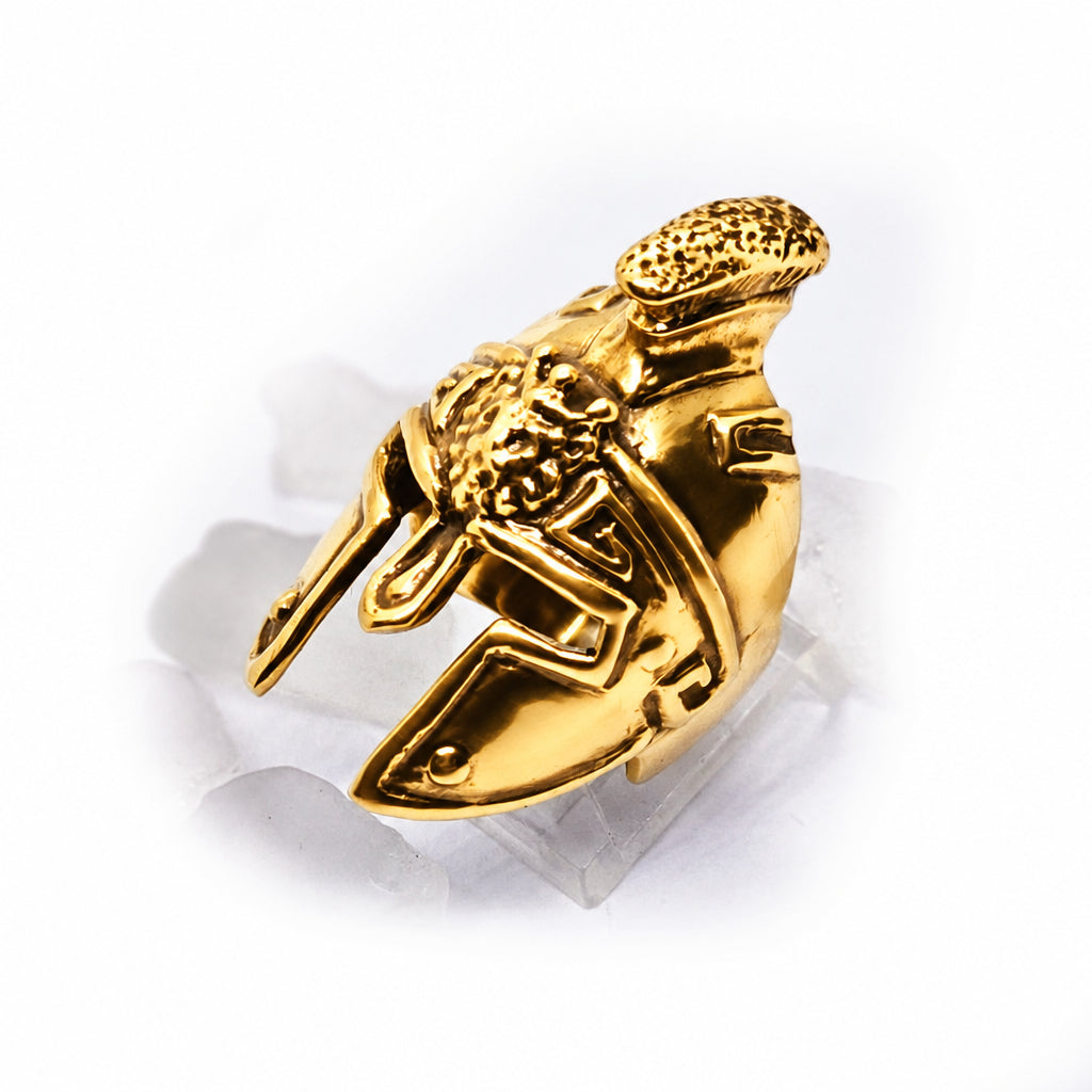 Greek or Italy or Armenian Ancient Warfarer Helmet Sterling Silver Ring