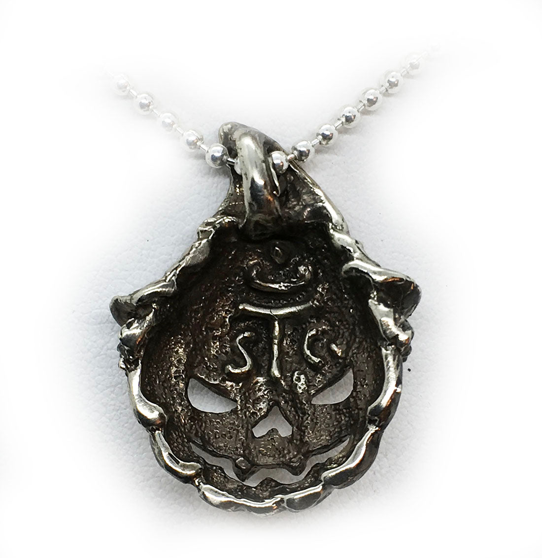 Halloween Pumpkin Witch Sterling Silver Pendant