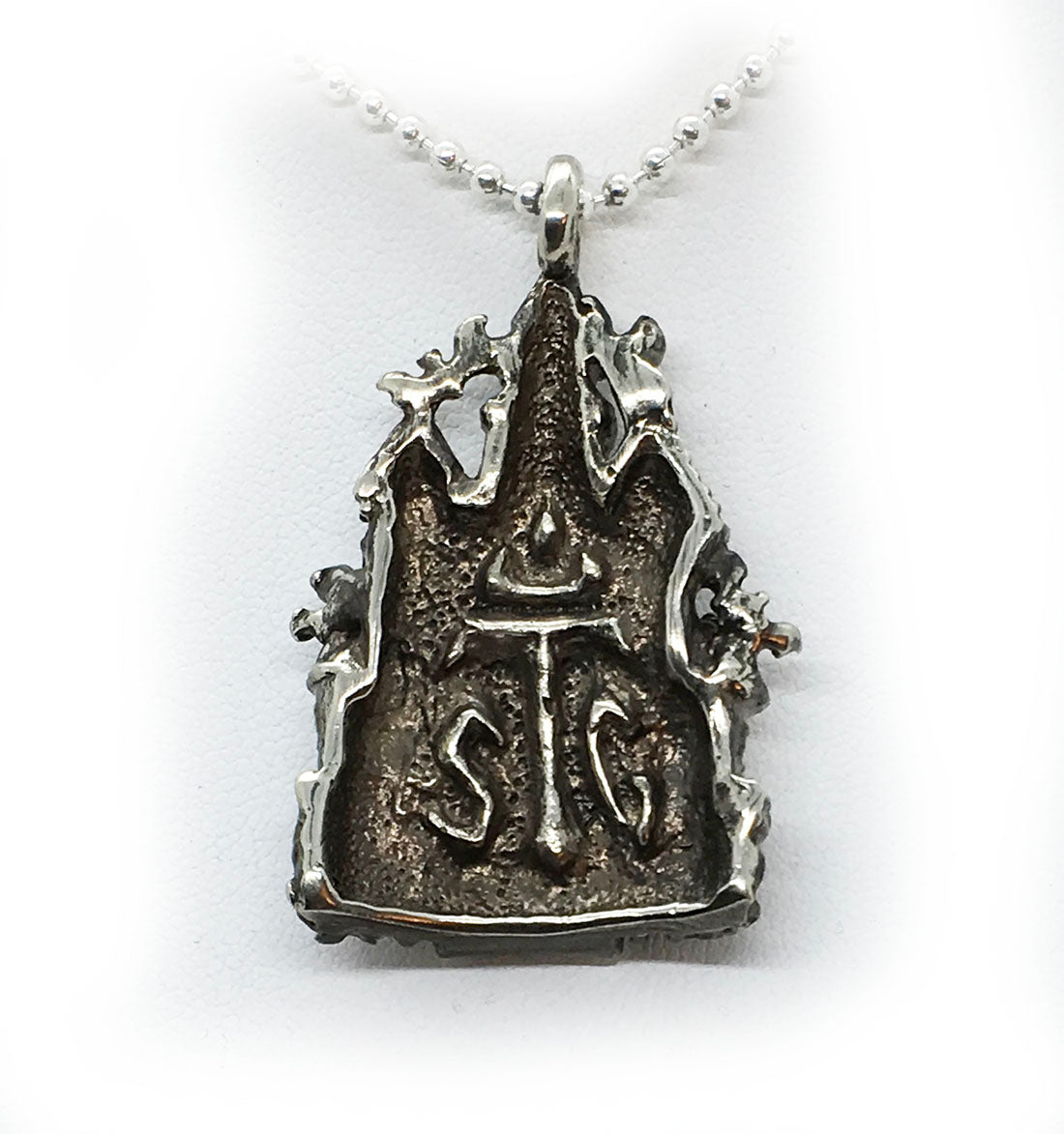 Halloween Haunted House Sterling Silver Pendant