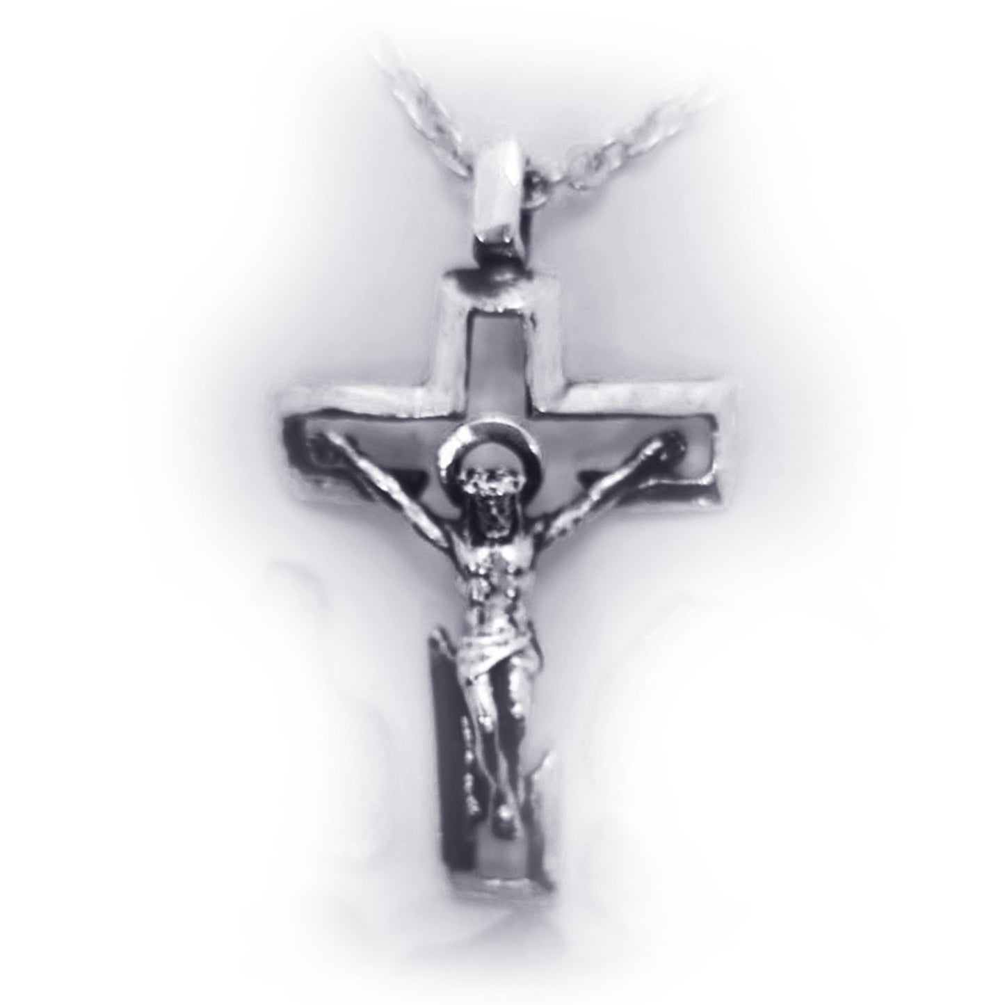 Heavenly Cross with Jesus Christos Sterling Silver Cross Pendant
