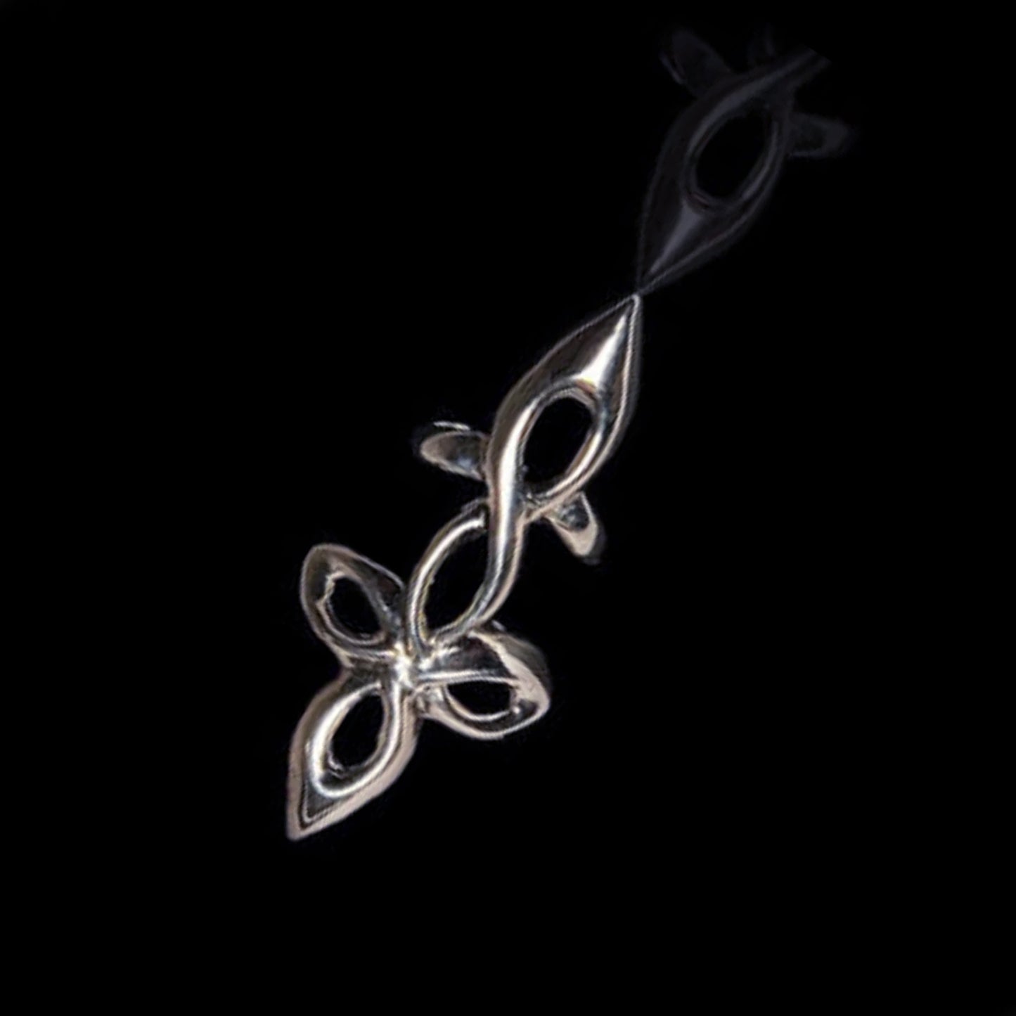 IRC Tribal Cross Silver Finger-Tip Ring