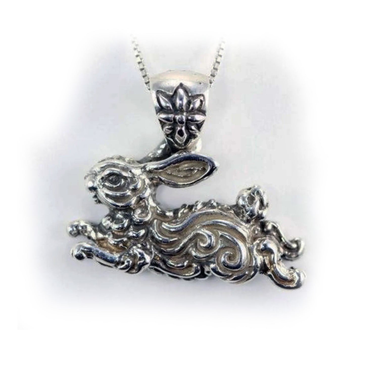 Jumping Rabbit Sterling-Silver Pendant