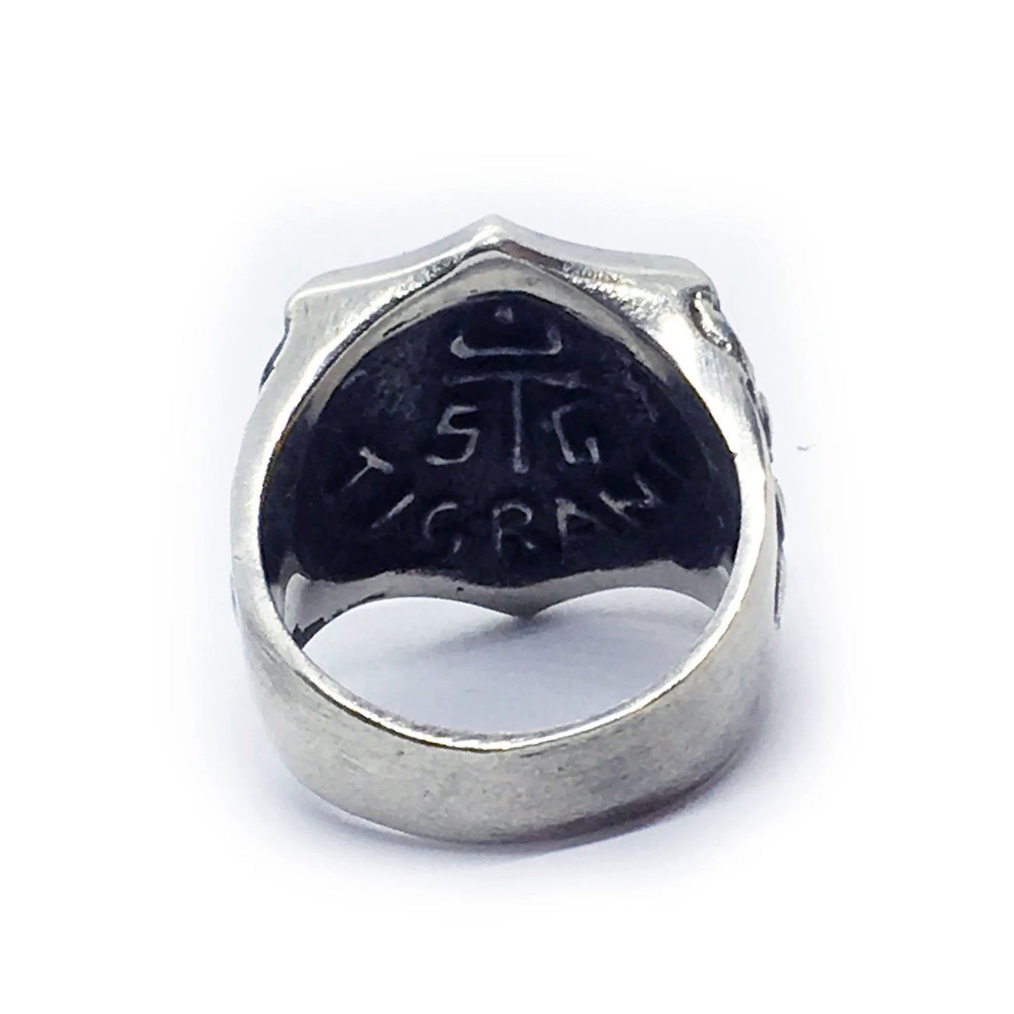 Lion Shield with Eagle Snake Sterling Silver Ring