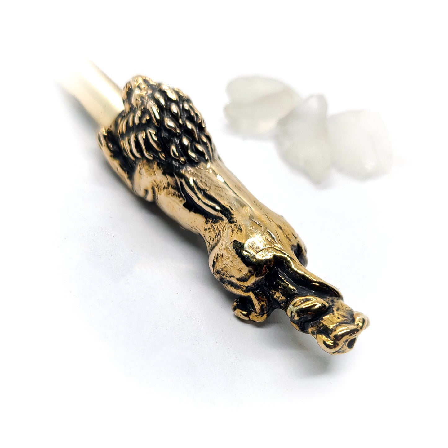 Attacking Lion Body Sterling Silver Cigarette Pipe