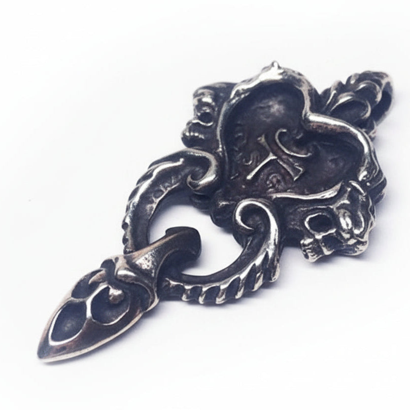 Lions Heads Sterling Silver and Bronze Pendant