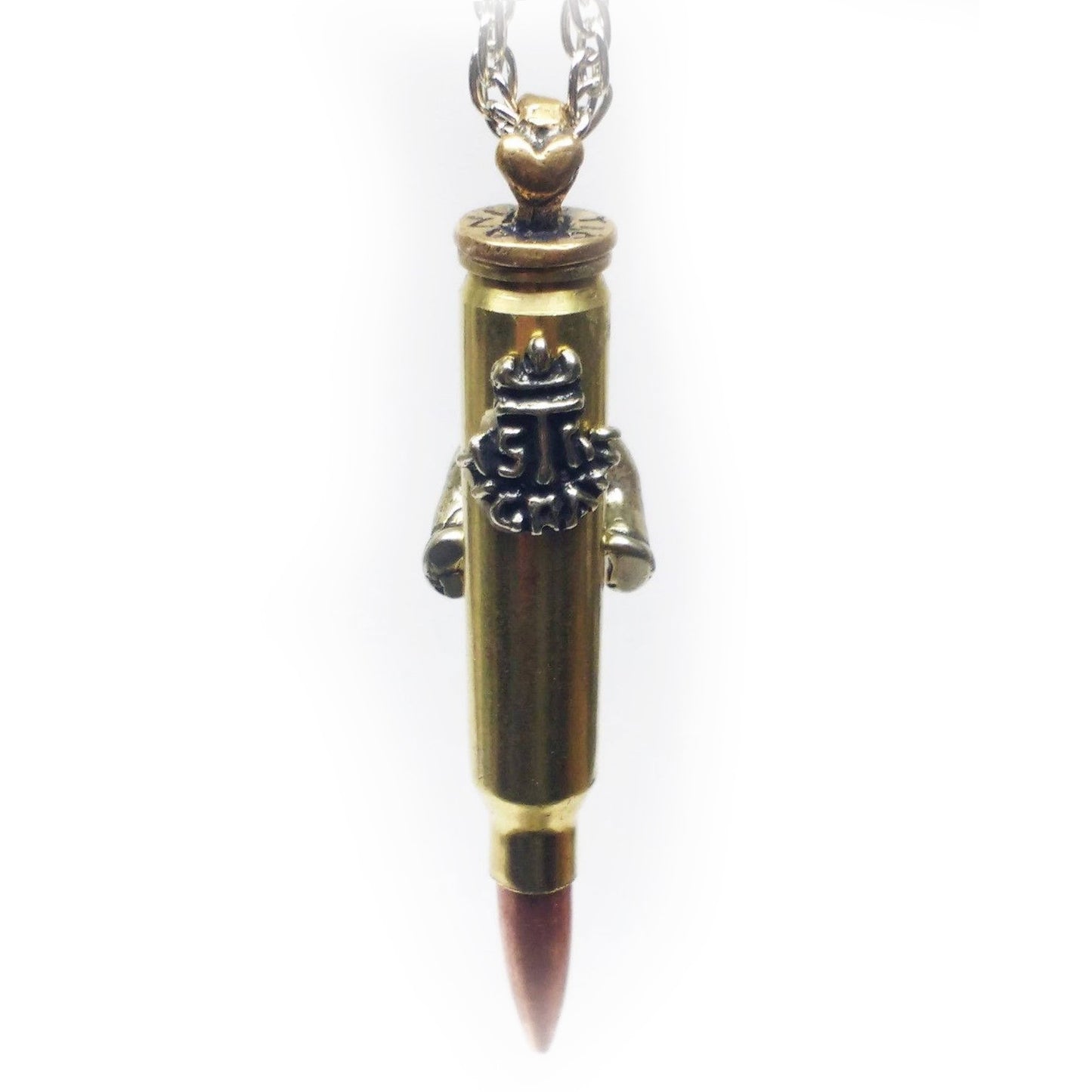 “Love- Hand Sign'' Love Bullet Silver Pendant