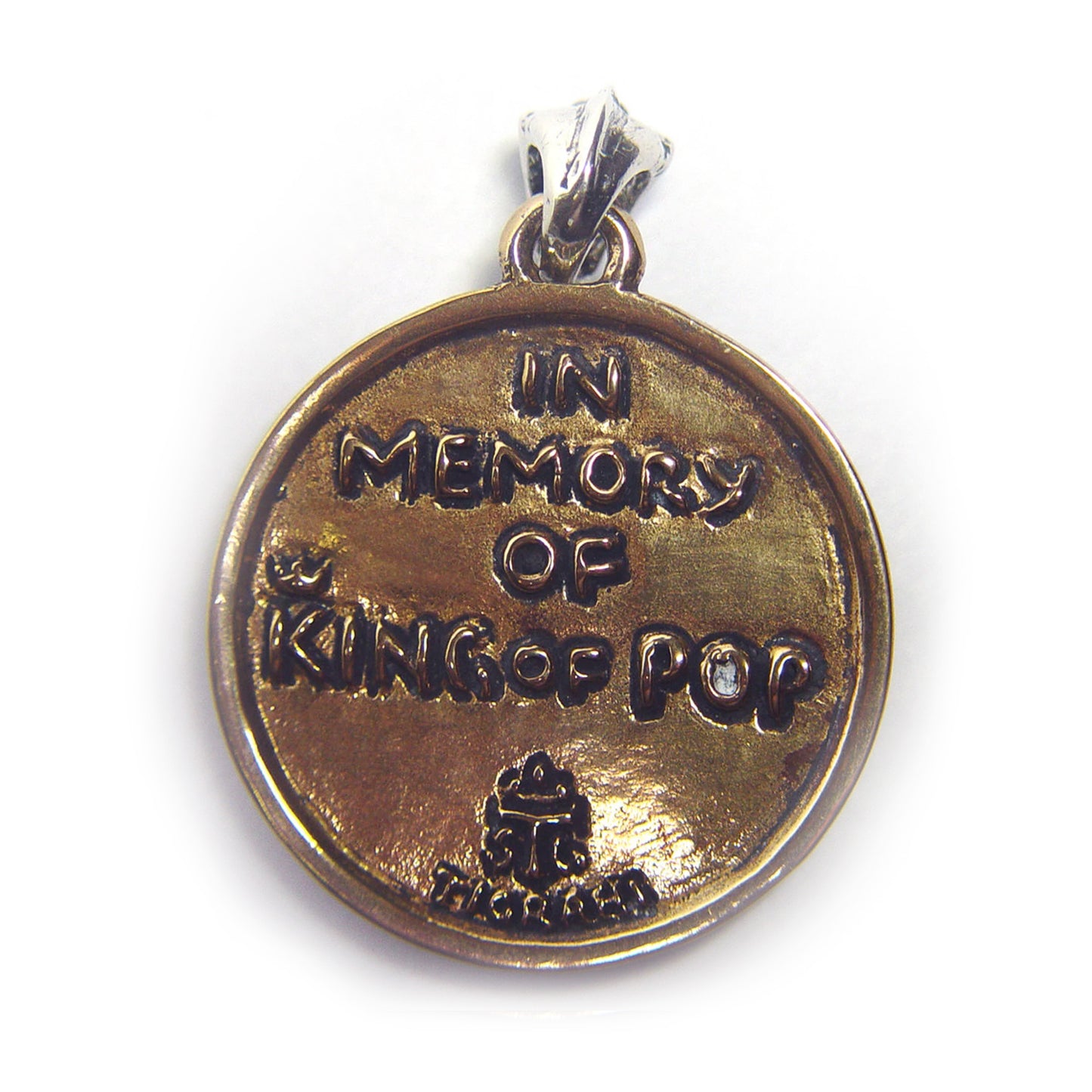 Michael Jackson Disk Bronze and Sterling Silver Pendant