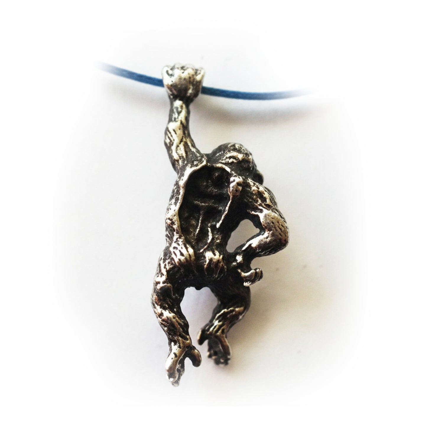 Hanging Monkey Silver Pendant v2