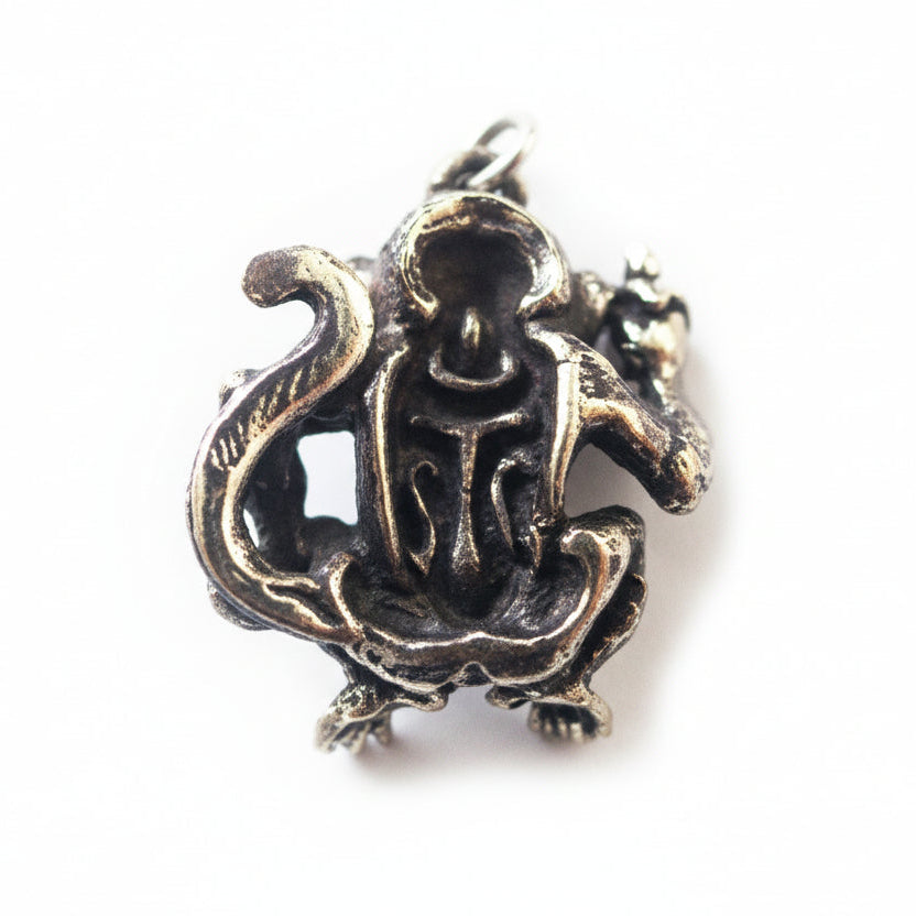 Monkey Monkey white bronze keychain