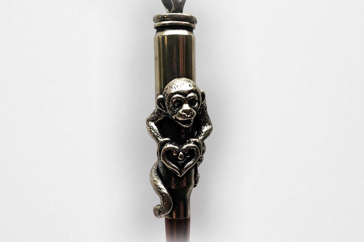Monkey Year Zodiac Love Bullet Silver Pendant