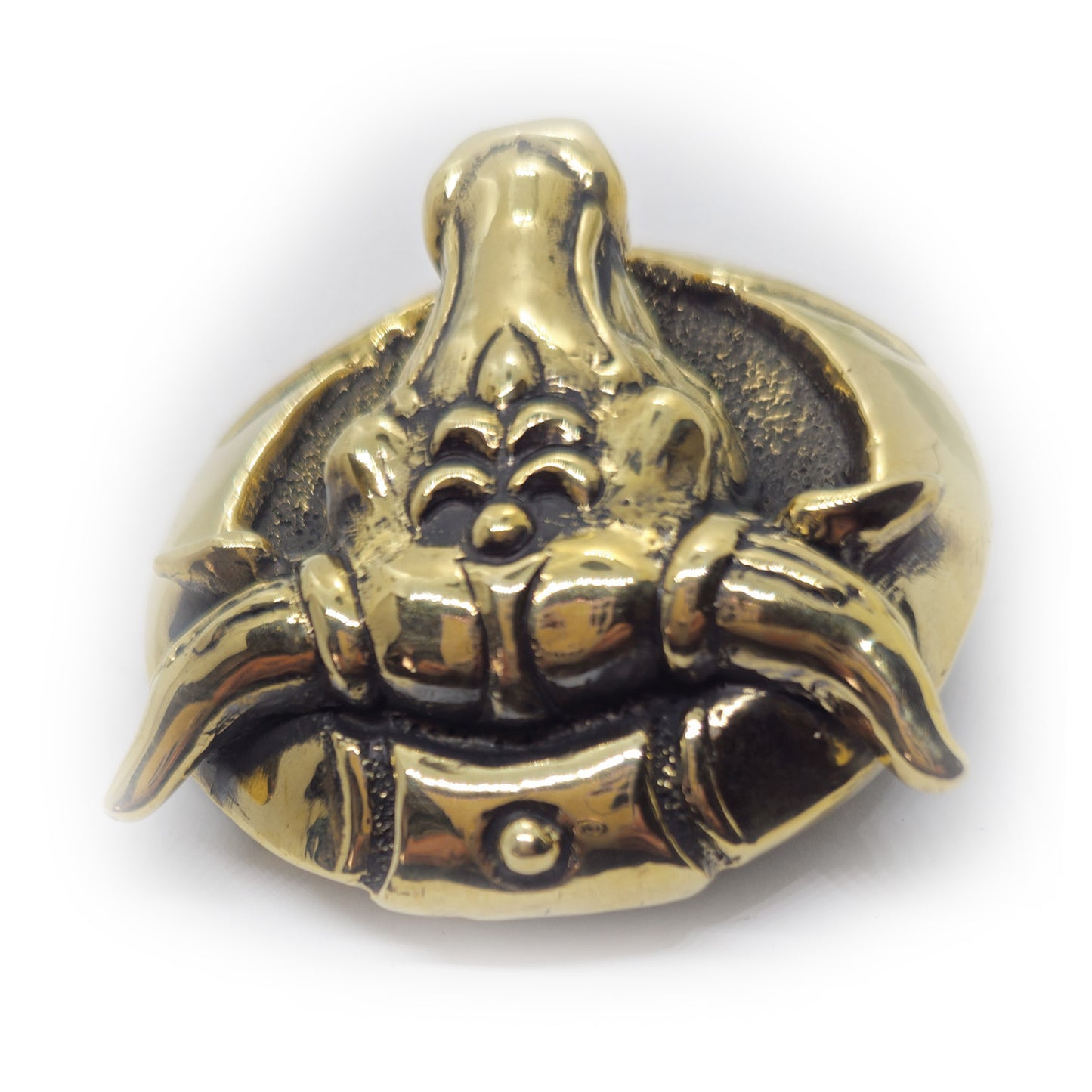 Ox Head Round Brass Belt Buckle