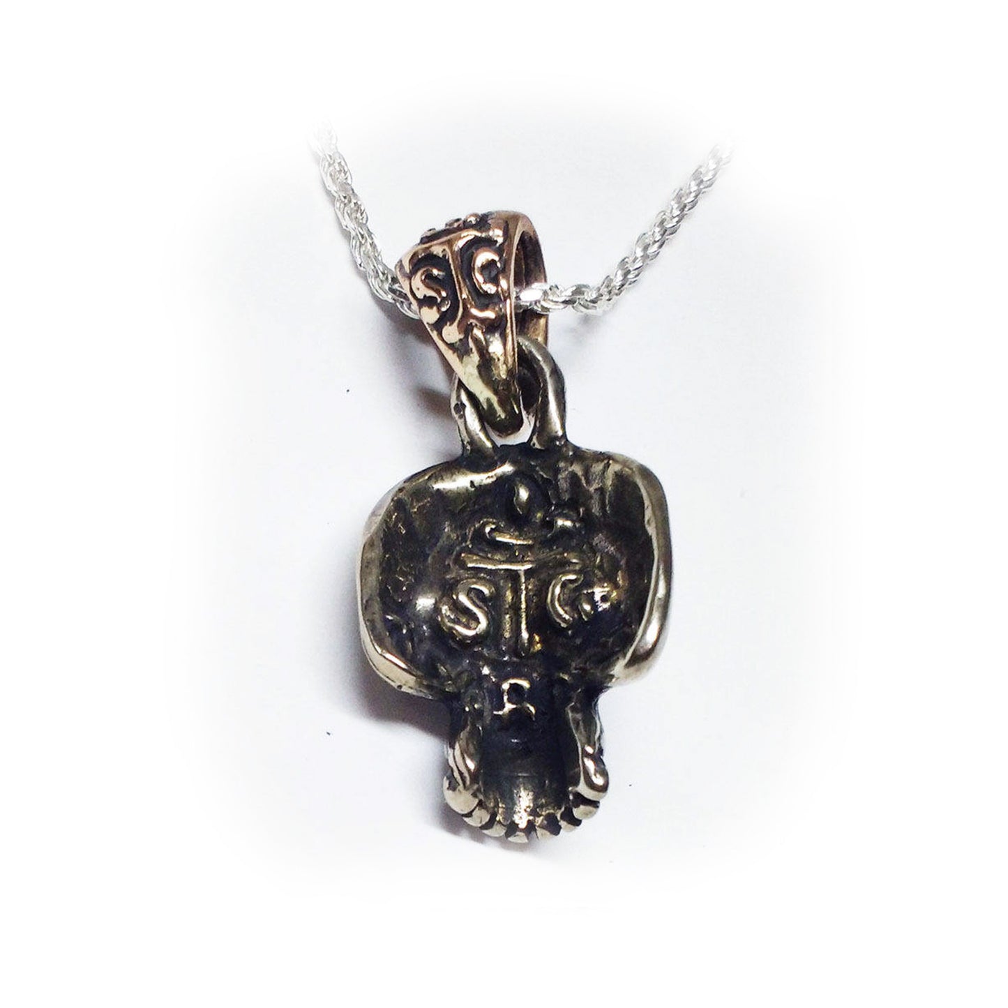 Pablo Picasso Impressionist Artist Skull Sterling Silver Pendant V2