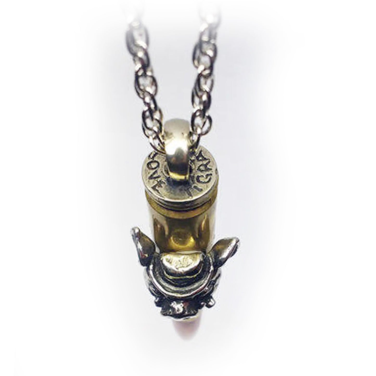Pig Year Zodiac Love Bullet Silver Pendant