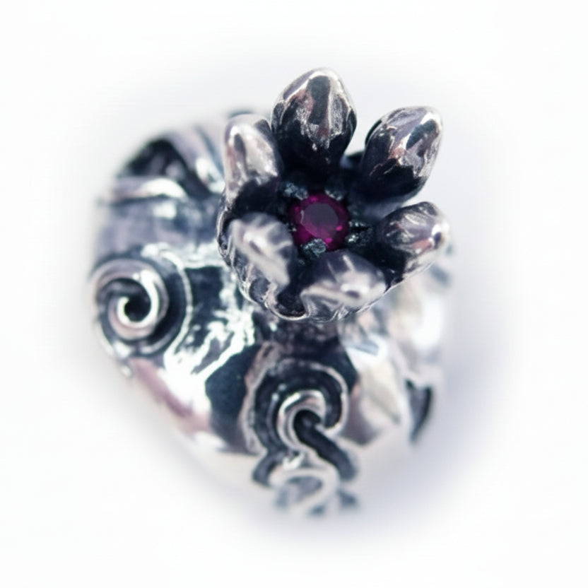 Pomegranate Sterling Silver Small Ring V2