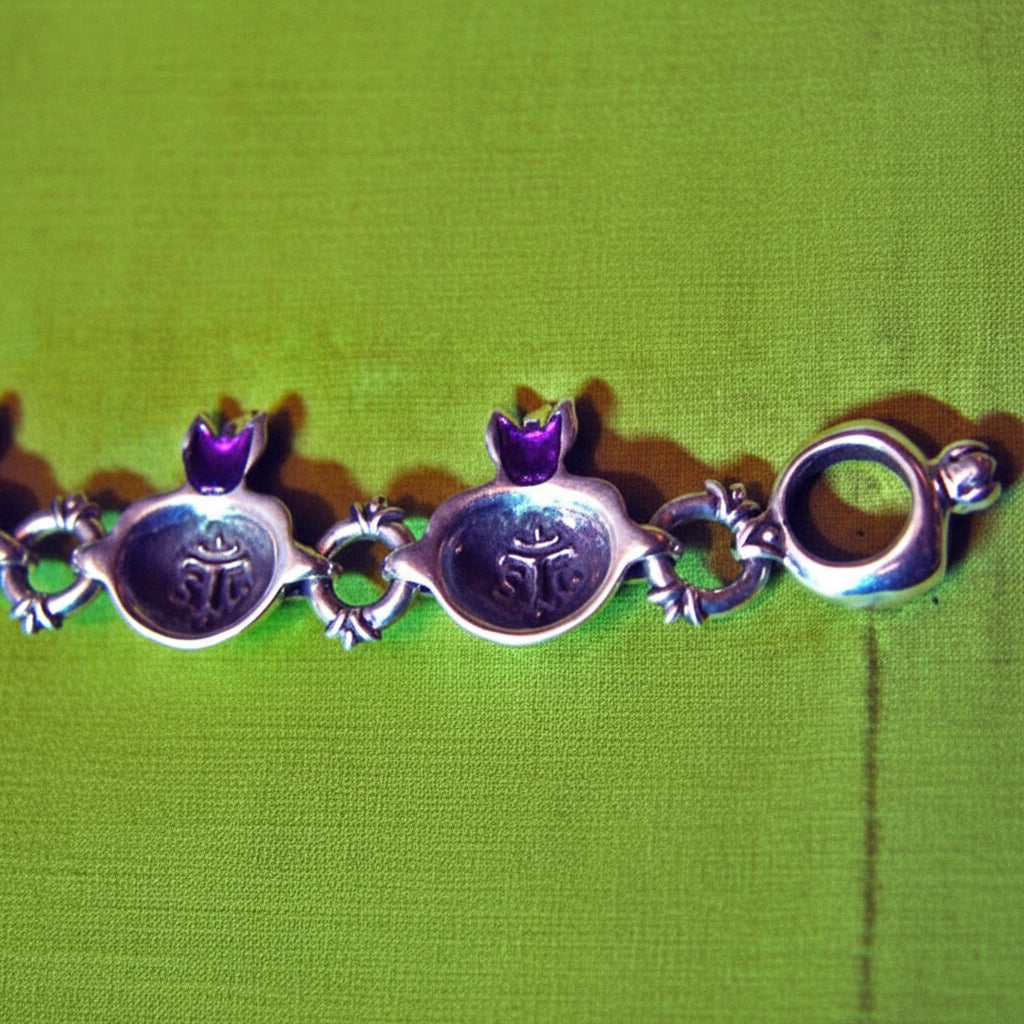 Pomegranate Sterling Silver Charm Bracelet V2