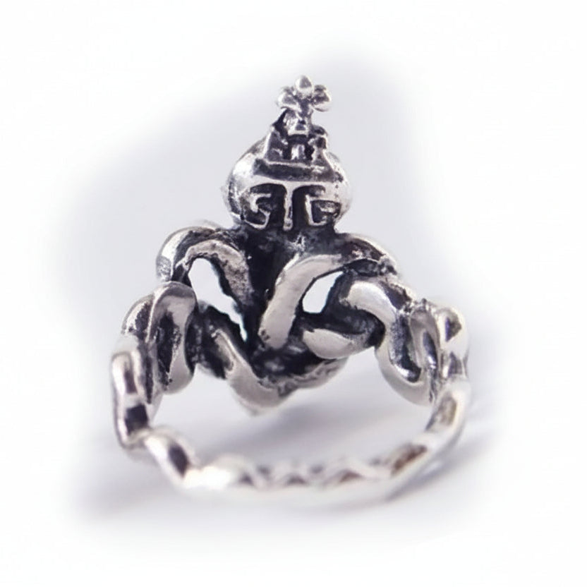 King Cobra with Rubies Sterling Silver Ring