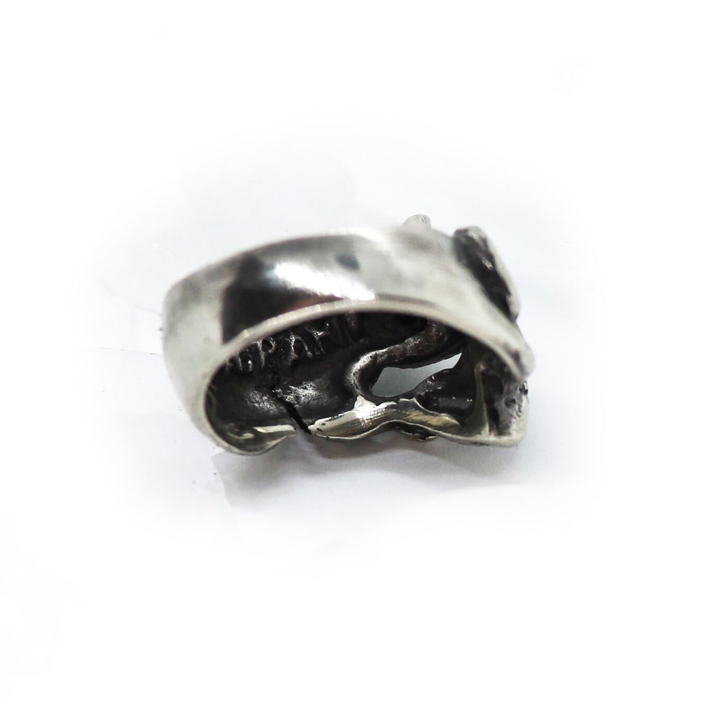 Rat With Heart Shaped Cheese with Ruby Stone Silver Ring
