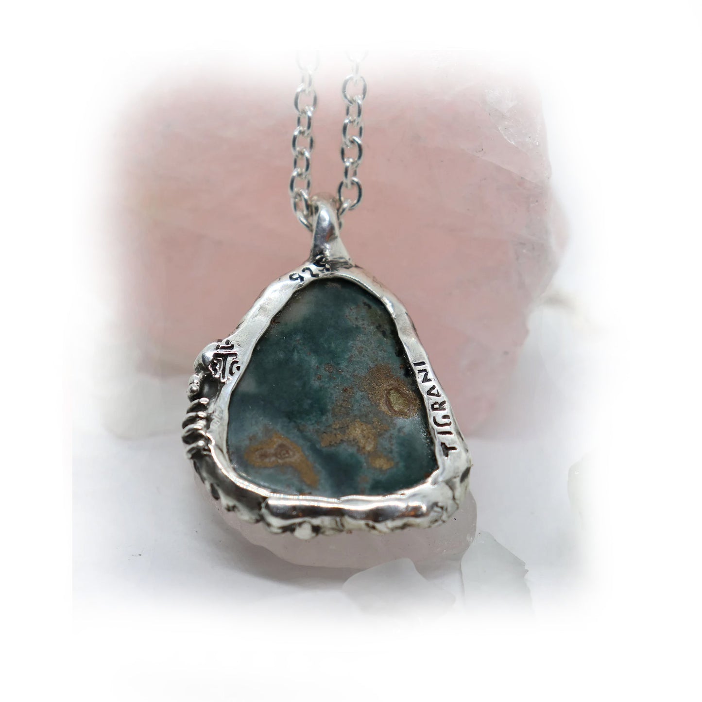 Scorpion Natural Amethyst Stone Sterling Silver Necklace