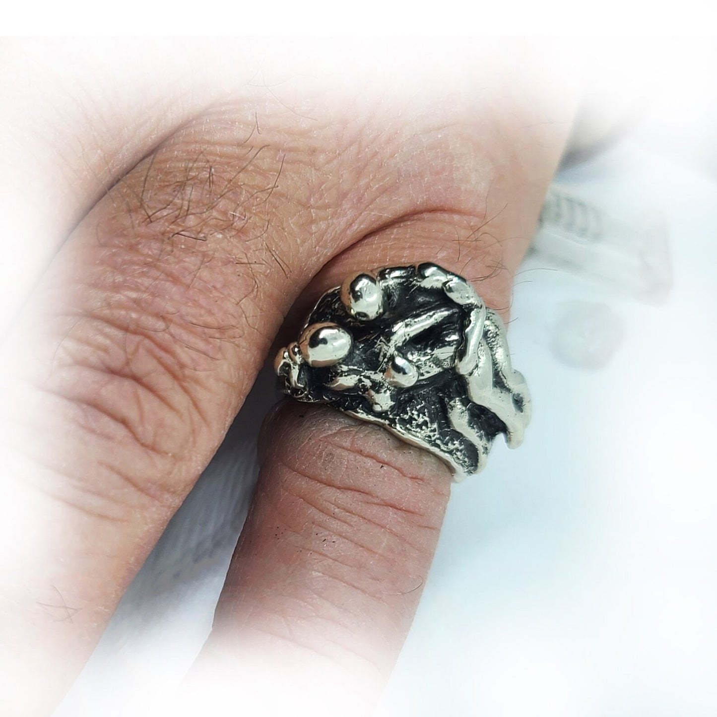 Sexy Couple Making Love Back Side Position Sterling Silver Erotic Ring