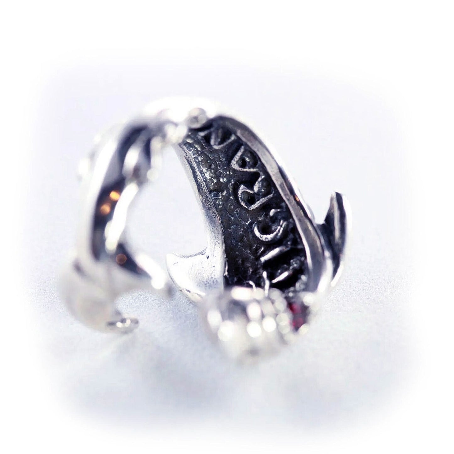 Shark Sterling Silver Ring CZ Stone in Mouth