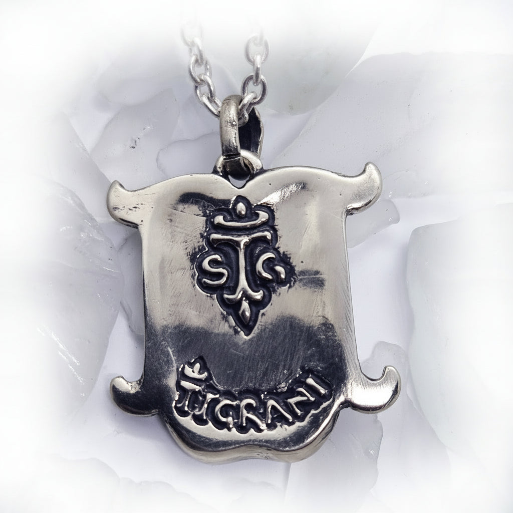 Shield With Lion Vintage Sterling Silver Pendant