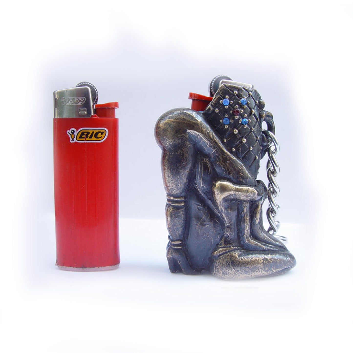 Shoe Girl Lighter Bic Bronze Case