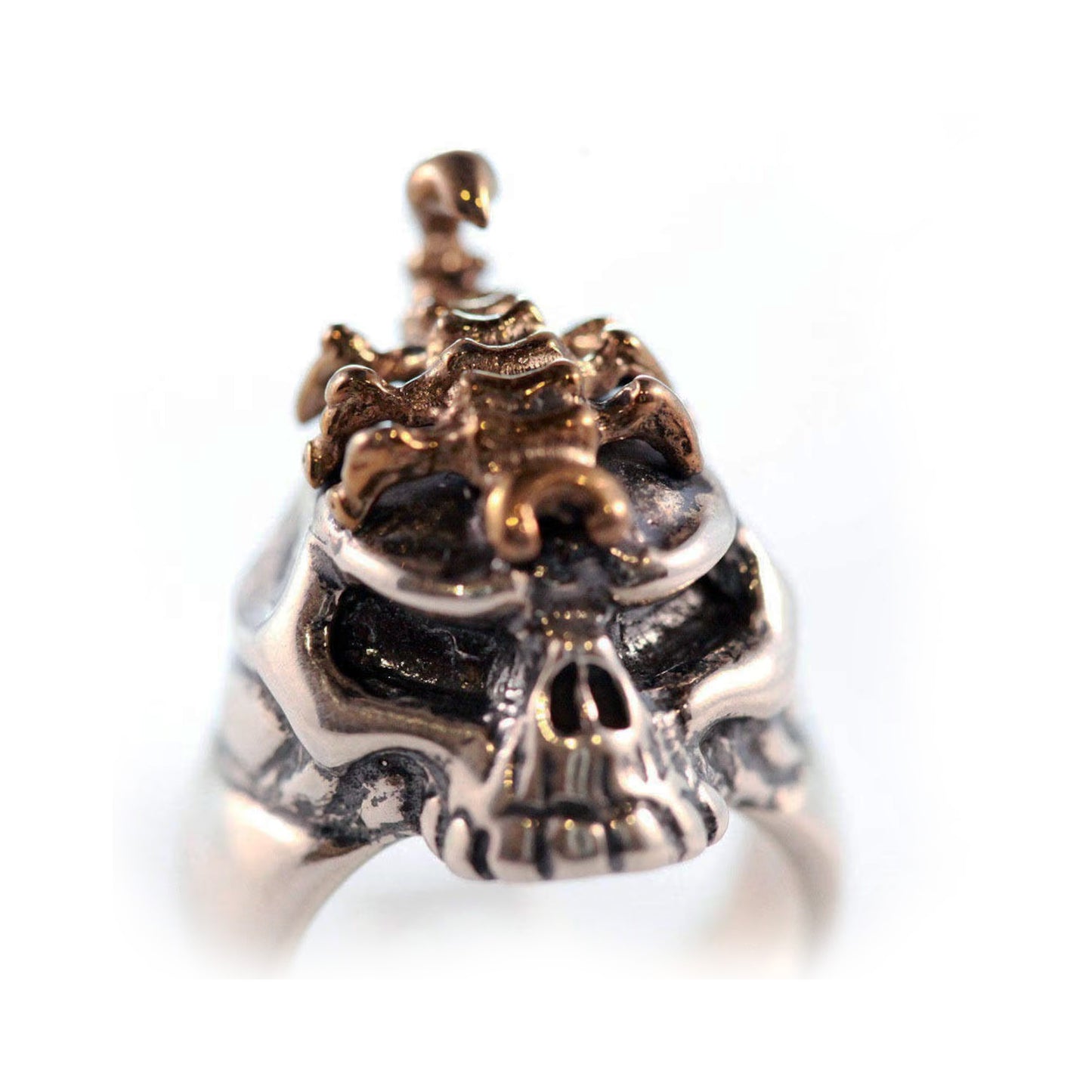 Skull Sterling Silver Bronze King Scorpion Ring
