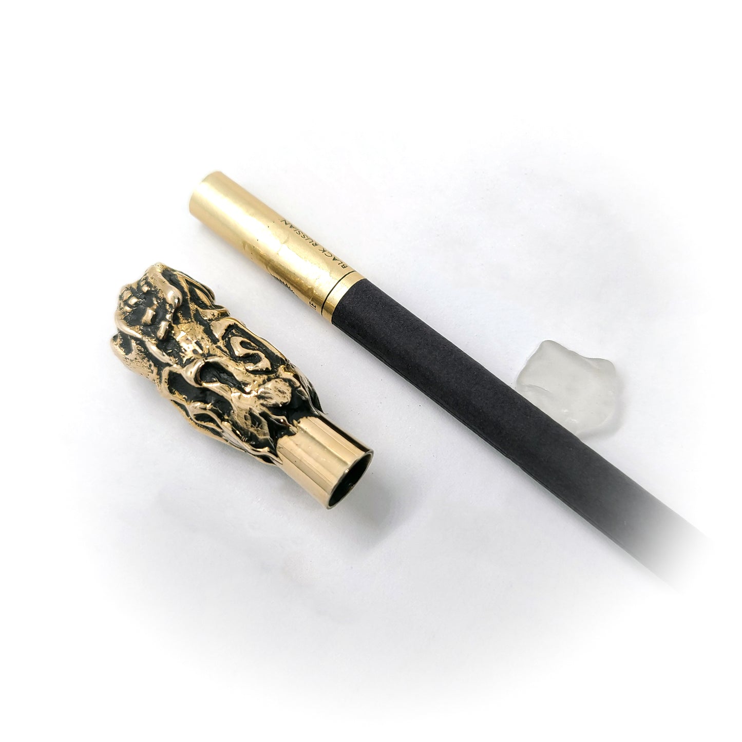 Skull with Fire Sterling Silver Cigarette Pipe