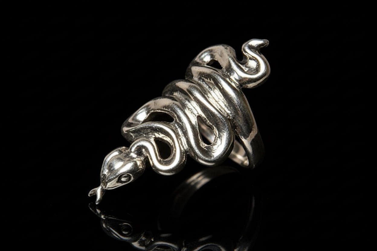 Small Snake Sterling Silver Finger-Tip IRC Ring