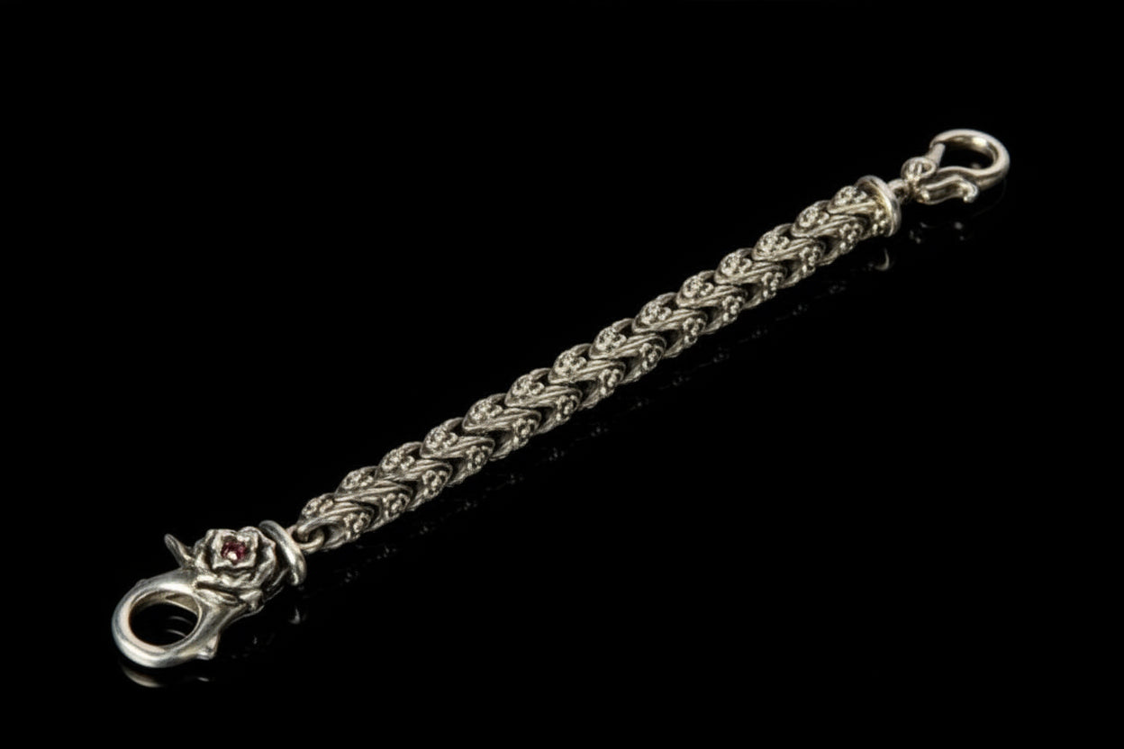 Snakeskin Key Chain with Rose Ruby Clip