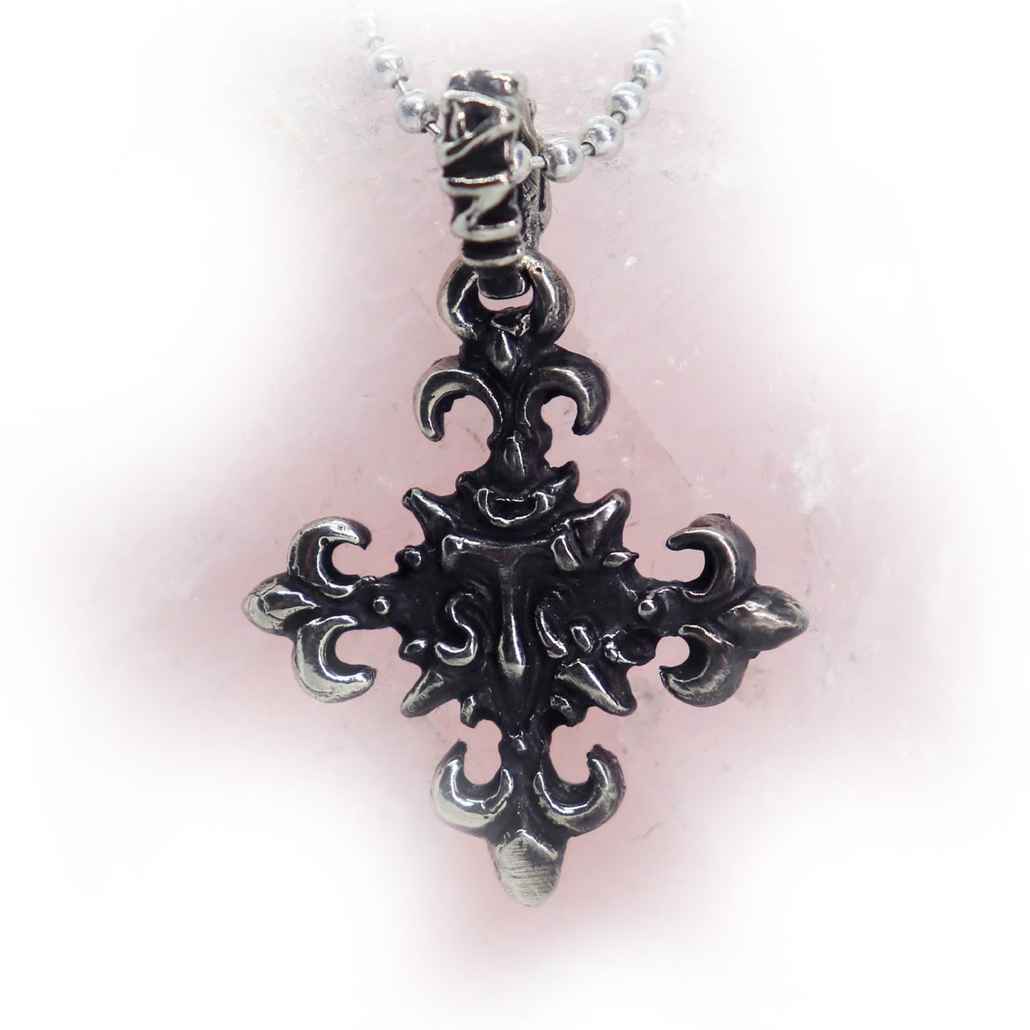 Sparkle Cross with Ruby Stone Sterling Silver Pendant