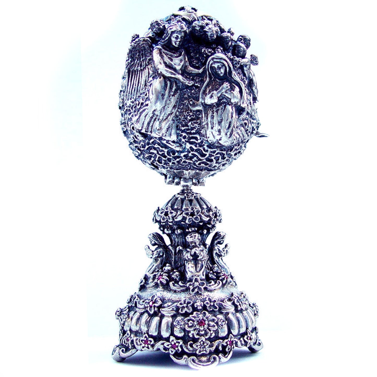 The Birth of Jesus Sterling Silver Egg